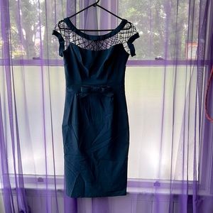 Vintage Pin-up Dress - Navy Blue - Medium